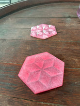 Load image into Gallery viewer, Diamond Petit Resin Coaster, Pair GLITTER PINK
