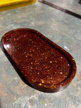 Load image into Gallery viewer, Snacky Oval Resin Coaster, BRONZE GLITTER
