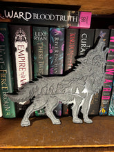 Load image into Gallery viewer, Wolf Resin Bookshelf Buddy, SILVER GLITTER
