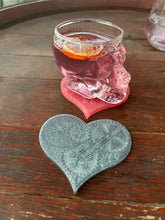 Load image into Gallery viewer, Steampunk Resin Petit Coaster Pair, PINK &amp; SILVER
