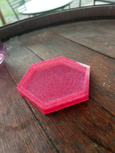 Load image into Gallery viewer, Hexi Resin glitter Coaster PAIR
