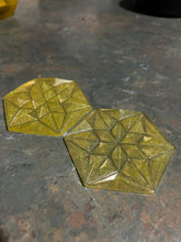 Load image into Gallery viewer, Diamond Petit Resin Coaster pair, GLITTER LEMON
