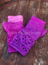 Load image into Gallery viewer, “Candy for Bees”, Fingerless Mitts CROCHET PATTERN
