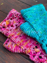 Load image into Gallery viewer, “Candy for Bees”, Fingerless Mitts CROCHET PATTERN
