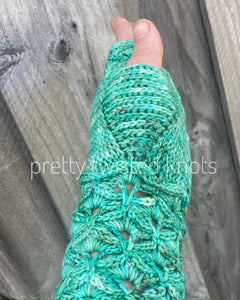 Dragons of the Deep Mitts ,CROCHET PATTERN